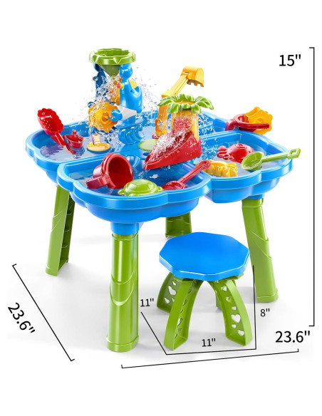Mesa de Agua y Arena 4 en 1 NIPLOOOW para Niños 3-6 Años