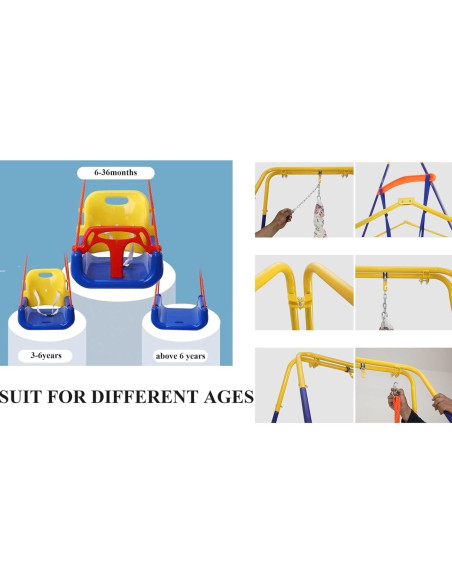 Juego de columpio 3 en 1 CALU LUKY para niños pequeños