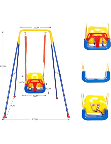 Juego de columpio 3 en 1 CALU LUKY para niños pequeños