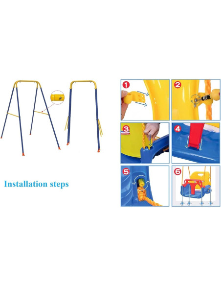 Juego de columpio 3 en 1 CALU LUKY para niños pequeños