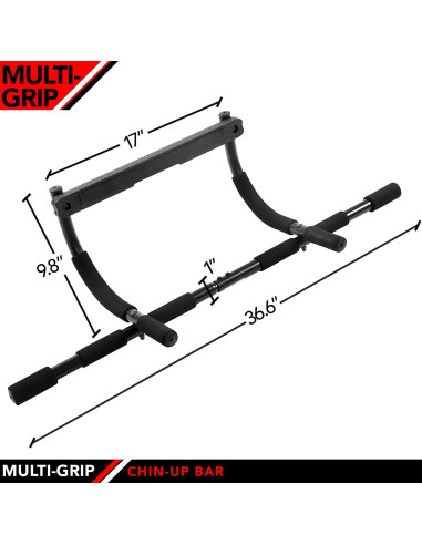 Barra de Dominadas JFIT Multi-Grip 136 kg Acero Acolchada