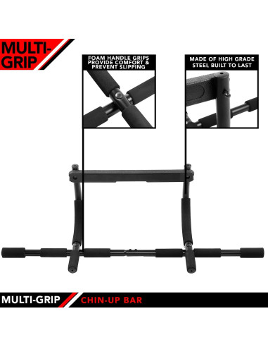 Barra de Dominadas JFIT Multi-Grip 136 kg Acero Acolchada