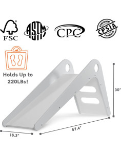 Tobogán de Madera Avenlur para Niños 0.91m Blanco 2
