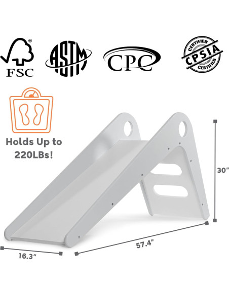 Tobogán de Madera Avenlur para Niños 0.91m Blanco Tobogán de Madera Avenlur para Niños 0.91m Blanco