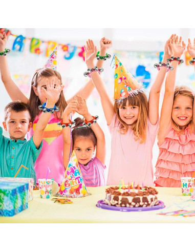 Campanas de Muñeca Casa de Faroles, 24 Pcs, Colores Brillantes