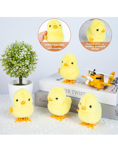 Juguetes de Pollo de Cuerda 3 Nutrias - 4 Piezas de Peluche