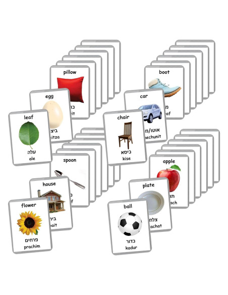Tarjetas de Flash Bilingües Hebreo-Inglés LifeLoLo - 22 Conjuntos Tarjetas de Flash Bilingües Hebreo-Inglés LifeLoLo - 22 Conjuntos