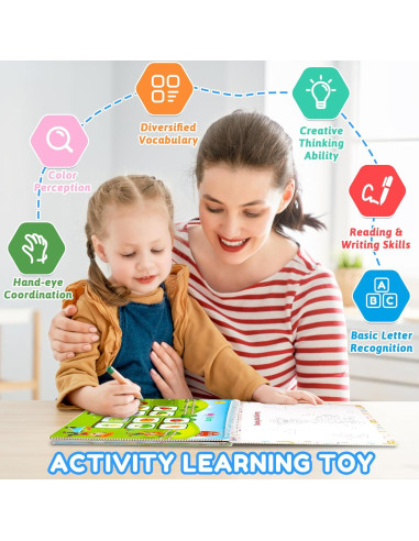 Libro Ocupado Montessori NOWRICH para Niños 3-5 Años Dinosaurios