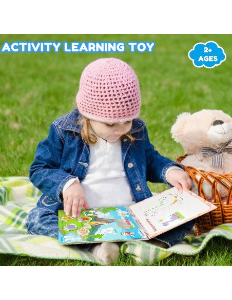 Libro Ocupado Montessori NOWRICH para Niños 3-5 Años Dinosaurios