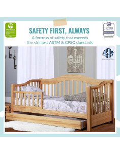 Cama de Día para Niños Dream On Me Natural 139x74x71 cm 2