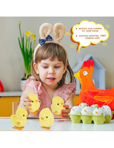 Juguetes de Pollo de Cuerda 3 Nutrias - 4 Piezas de Peluche