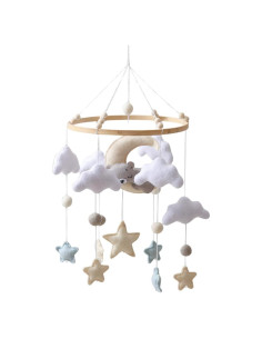 Móvil de Cuna GOODMOM Oso de Luna Hecho a Mano 24.89x23.66cm