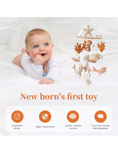 Móvil de Cuna GOODMOM Oceánico para Bebés - Hecho a Mano