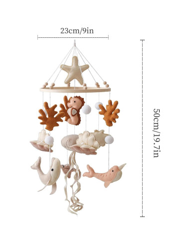 Móvil de Cuna GOODMOM Oceánico para Bebés - Hecho a Mano