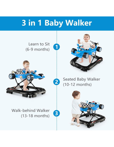 Caminador Plegable INFANS 3 en 1 para Bebés Azul