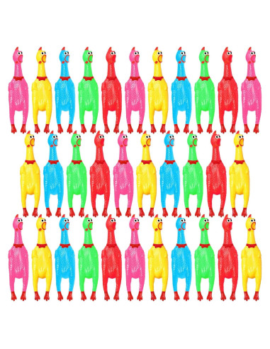 Juguete de Pollo de Goma Honoson 32 Pcs 30.48 cm Multicolor
