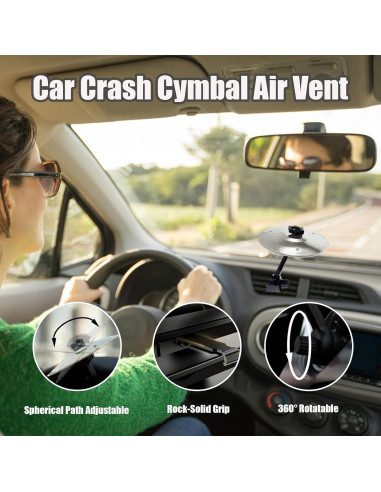 Cymbal de Choque para Auto Ventilación Plata - Mini Cymbal Clip-On