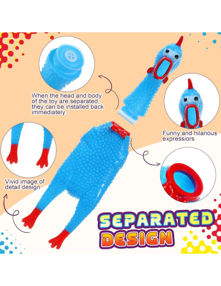 Juguete de Pollo de Goma Honoson 32 Pcs 30.48 cm Multicolor