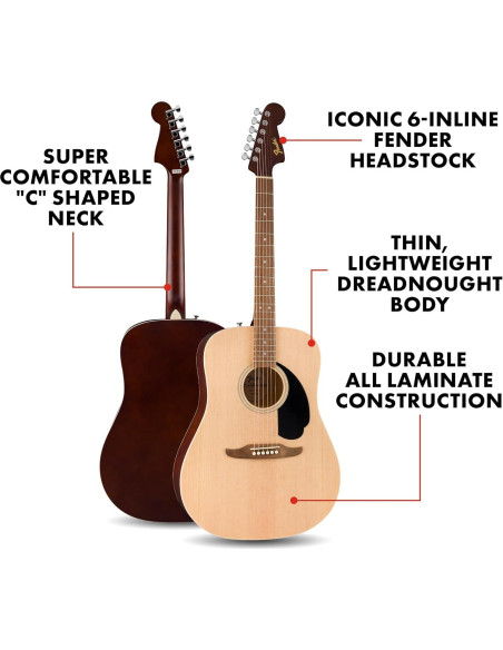 Guitarra Acústica Fender California Debut Redondo Natural