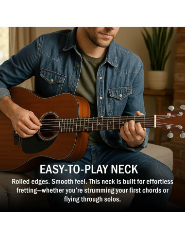 Guitarra Acústica Fender CD-60S Dreadnought Caoba con Accesorios