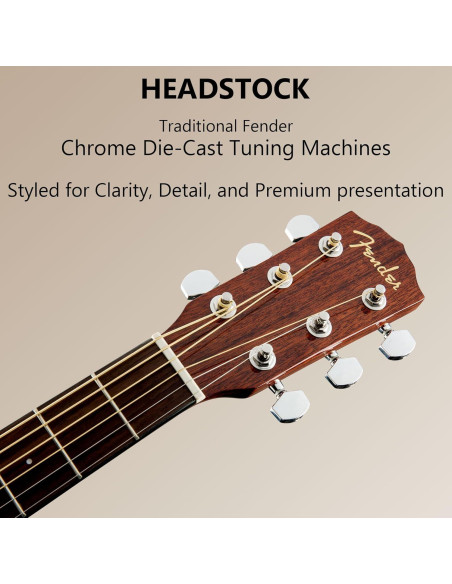 Guitarra Acústica Fender CD-60S Dreadnought Caoba con Accesorios
