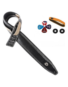 Correa de guitarra de cuero YUEKO con almohadilla 12mm