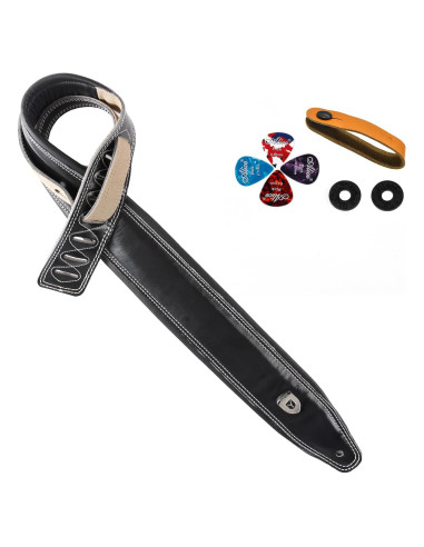 Correa de guitarra de cuero YUEKO con almohadilla 12mm