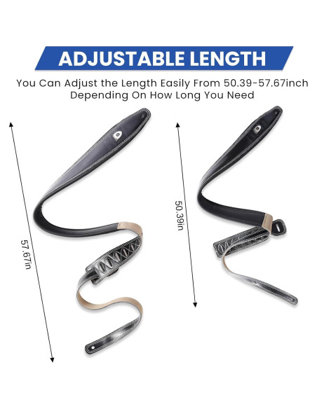 Correa de guitarra de cuero YUEKO con almohadilla 12mm