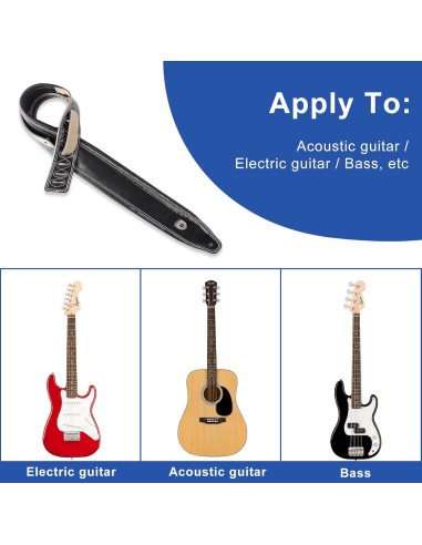 Correa de guitarra de cuero YUEKO con almohadilla 12mm