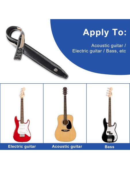 Correa de guitarra de cuero YUEKO con almohadilla 12mm