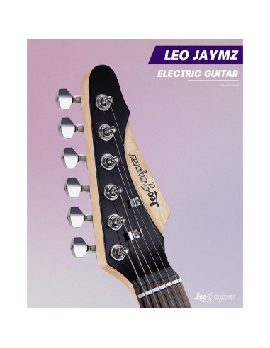 Guitarra Eléctrica Leo Jaymz ST 39" Kit Completo Océano Violeta