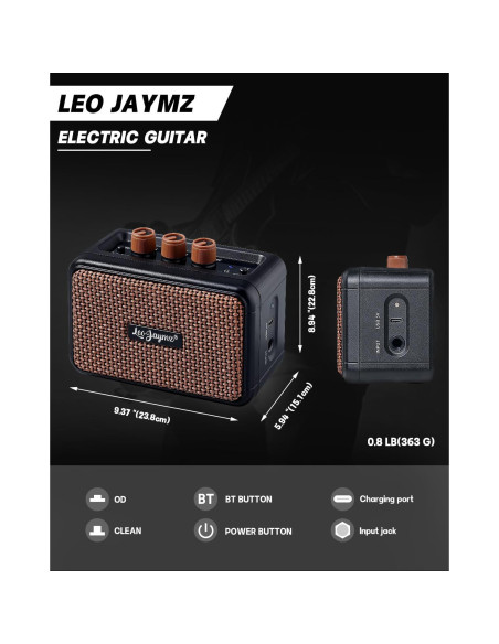 Guitarra Eléctrica Leo Jaymz ST 39" Kit Completo Océano Violeta