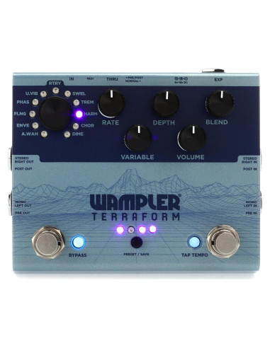 Pedal de Efectos Wampler Terraform Multi-Modulación 11 Efectos