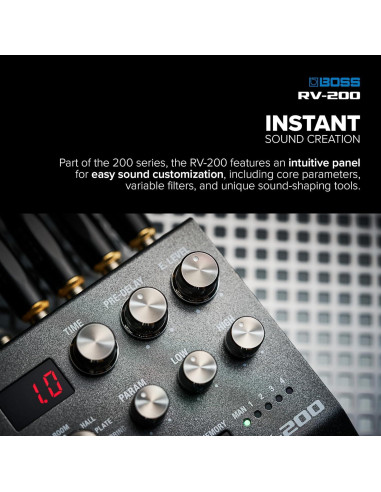 Pedal de Efectos BOSS RV-200 Reverb - 12 Tipos de Reverb