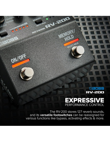 Pedal de Efectos BOSS RV-200 Reverb - 12 Tipos de Reverb