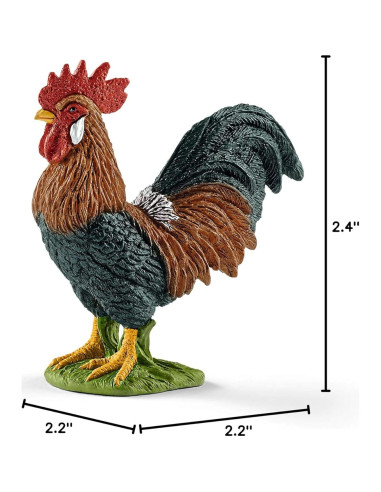 Figura de Gallo Schleich - Mundo de Granja, 5.58 cm, 3+