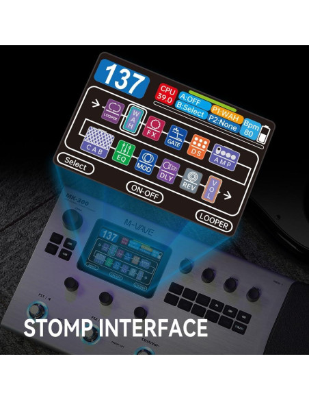 Procesador de Efectos M-VAVE MK-300 para Guitarra 320+ Efectos
