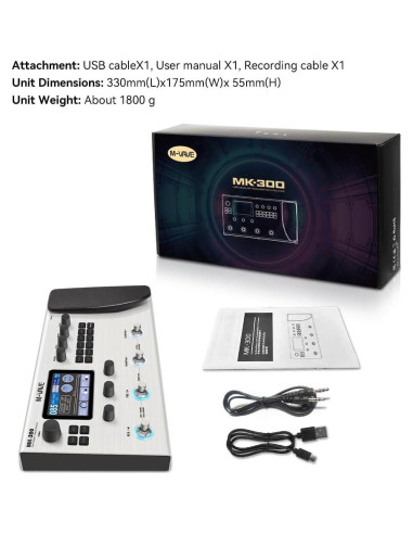 Procesador de Efectos M-VAVE MK-300 para Guitarra 320+ Efectos