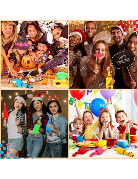 Juguete de Pollo de Goma Honoson 32 Pcs 30.48 cm Multicolor