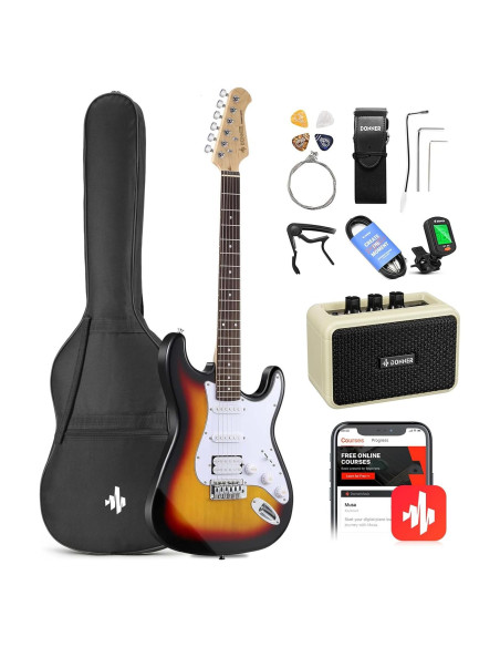 Guitarra Eléctrica Donner DST-100S 39" Sunburst Completa