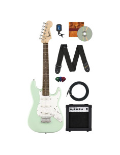 Guitarra eléctrica Squier Mini Strat Verde Surf para niños