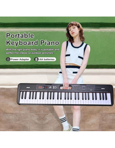 Teclado Electrónico Musoner RM-Musoner-61 con Micrófono