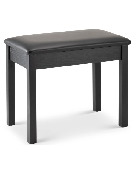 Banco de Teclado On-Stage KB8802B, Madera Negra, Acolchado