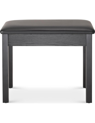 Banco de Teclado On-Stage KB8802B, Madera Negra, Acolchado