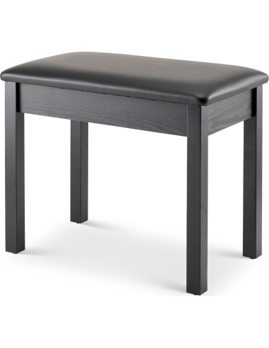 Banco de Teclado On-Stage KB8802B, Madera Negra, Acolchado