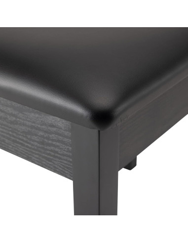 Banco de Teclado On-Stage KB8802B, Madera Negra, Acolchado