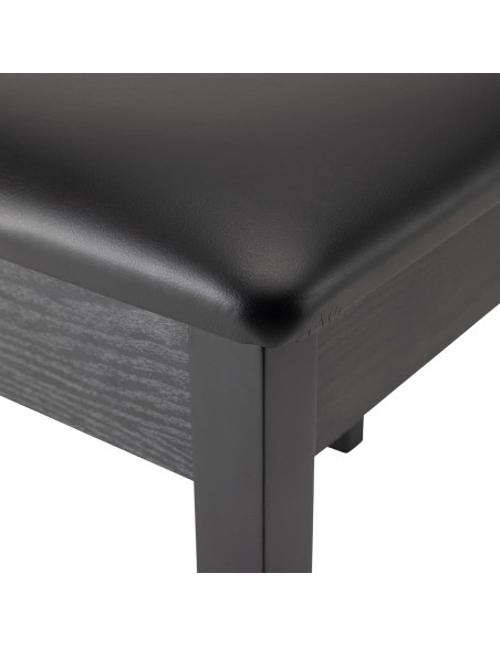Banco de Teclado On-Stage KB8802B, Madera Negra, Acolchado