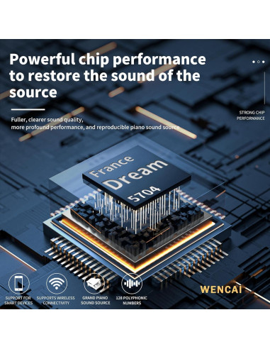 Piano Digital WENCAI 88 Teclas Ponderadas Naranja para Adultos