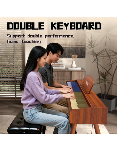 Piano Digital WENCAI 88 Teclas Ponderadas Naranja para Adultos