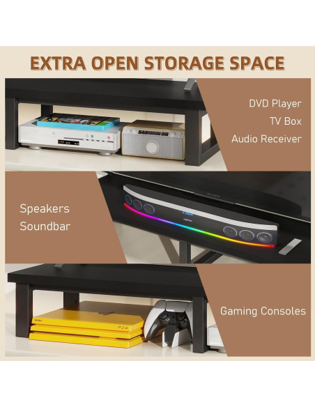 Soporte para TV Grande YAOHUOO 114.3 cm hasta 152.4 cm Negro